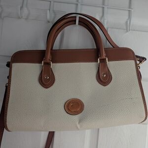 Classic Two-Tone Dooney And Burke Leather Handbag
